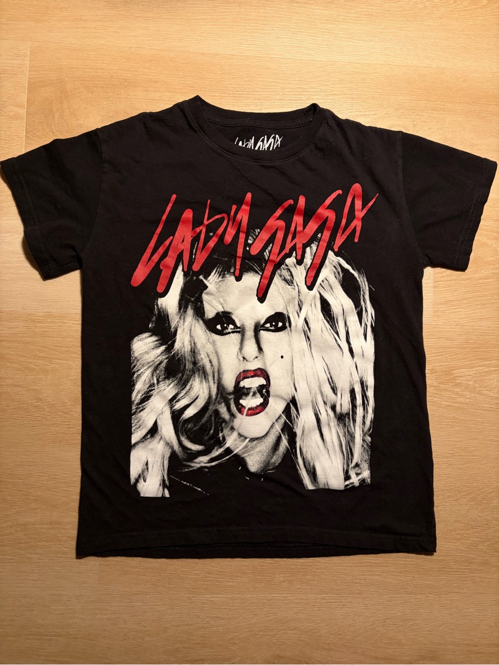 Lady Gaga Official 2025 Portrait Graphic T-Shirt Black Size S